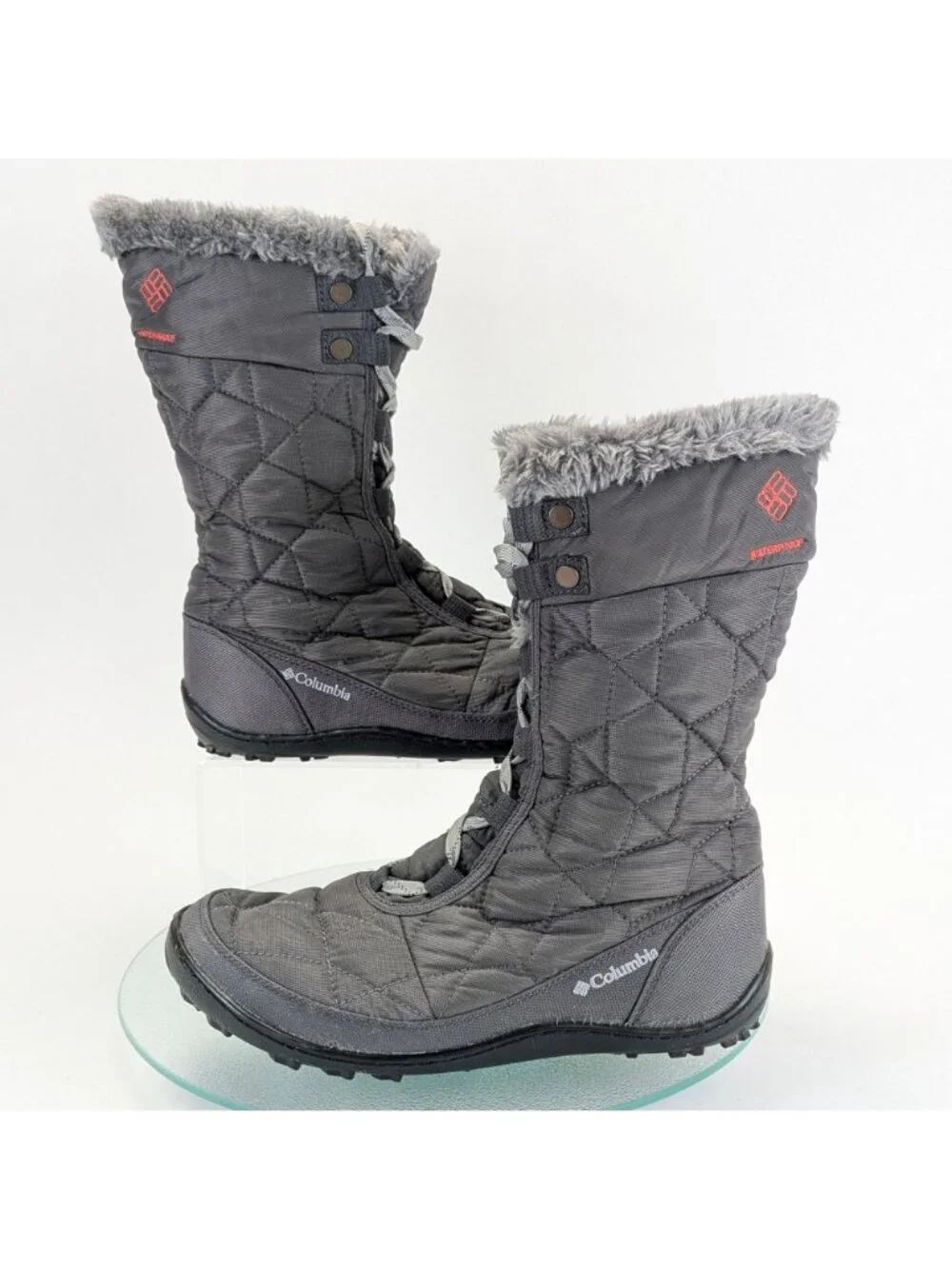 Columbia Womens Size 8 Minx II Mid Gray Insulated Snow Boots Winter BL1585-051